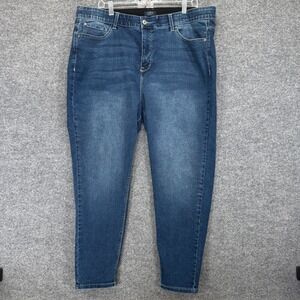 Curve Appeal Skinny Jeans Women 20W Blue High Rise Stretch Comfort Plus Size